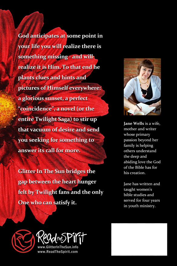 Back cover of "Glitter in the Sun" by Jane Wells