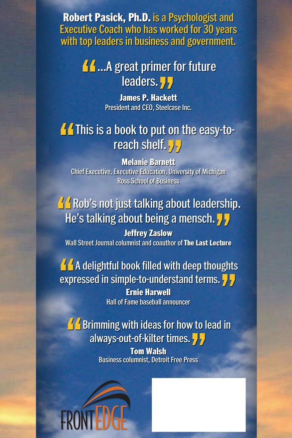 Back cover of the book "Balanced Leadership in Unbalanced Times" by Robert Pasick