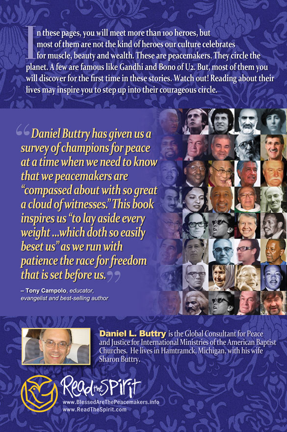 Back cover of the book "Blessed are the Peacemakers" by Daniel Buttry
