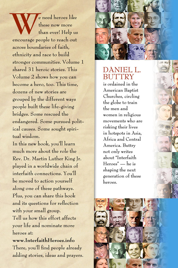 Back cover of "Interfaith Heroes 2" by Daniel L. Buttry