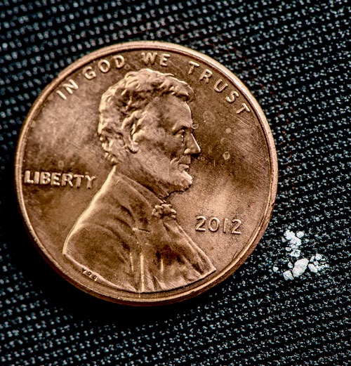 USDA photo of a lethal dose of fentanyl compared with the size of a penny