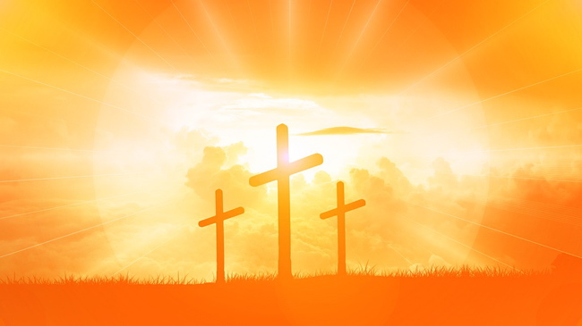 Crosses, three, with light and orange