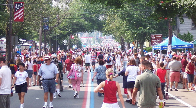 Street view of town before parade