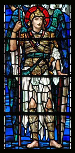 St.Michael aartsengel gebrandschilderd glas