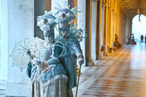 Couple in Venice dressed up for Carnivale
