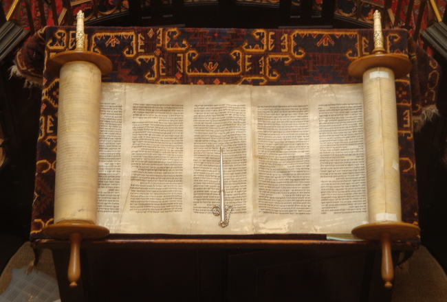 Torah scroll opened