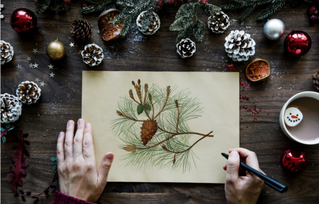 Drawing pinecones