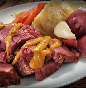 Corned beef, on plate