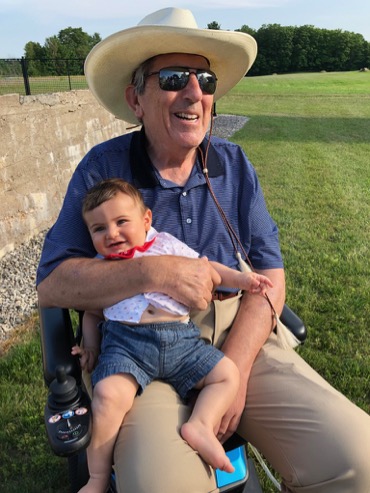 Grandson Beau & Burt Farbman at Timber Ridge, our farm in Northern Michigan